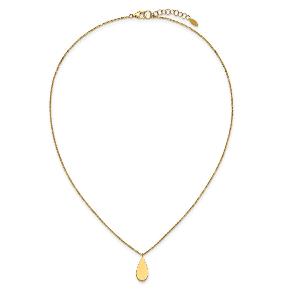 Polished and Satin Teardrop w/ 1.25in Ext. Necklace
