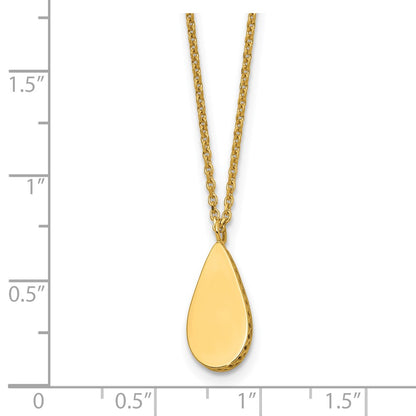 Polished and Satin Teardrop w/ 1.25in Ext. Necklace