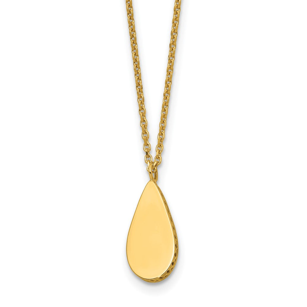 Polished and Satin Teardrop w/ 1.25in Ext. Necklace