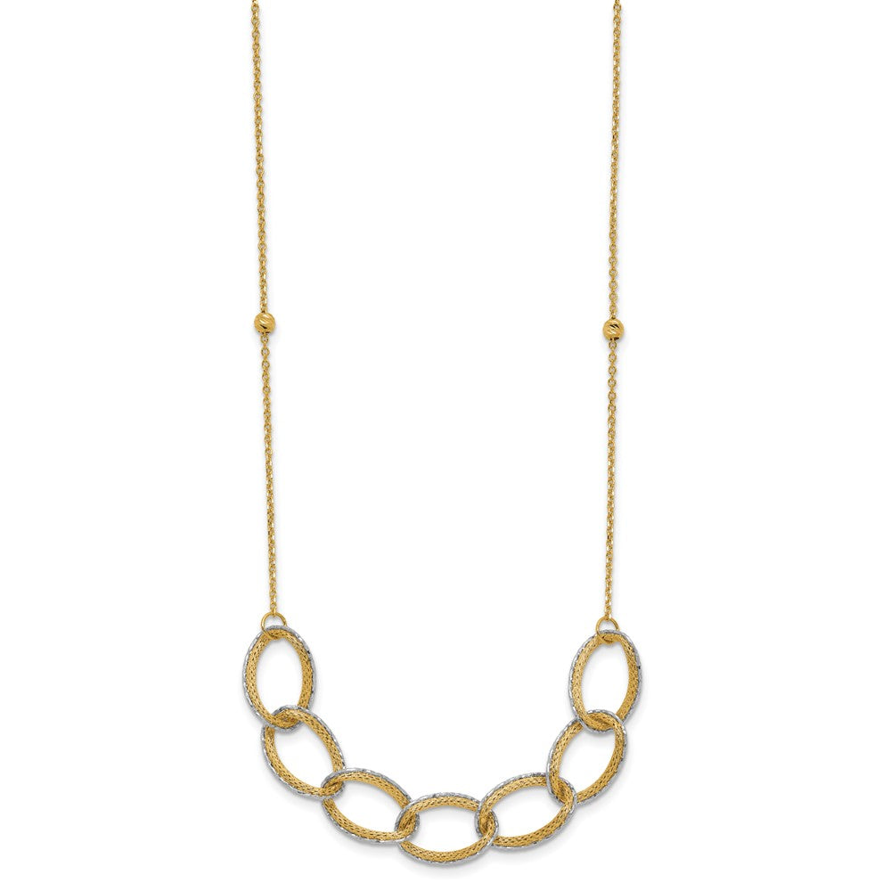 Polished/Texture/Dia-cut Oval w/ 1in Ext. Necklace