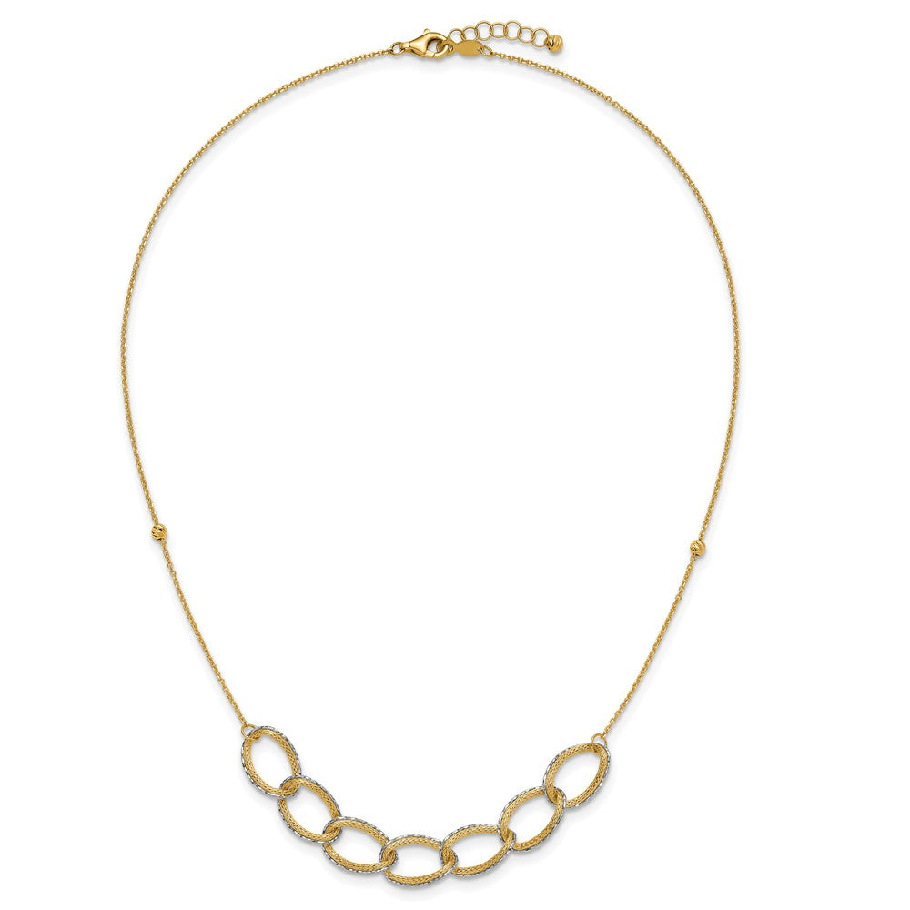 Polished/Texture/Dia-cut Oval w/ 1in Ext. Necklace
