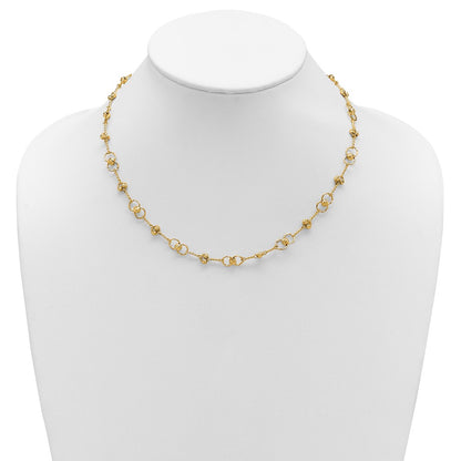 Polished/Dia-cut Twisted Circles w/ 1in Ext. Necklace