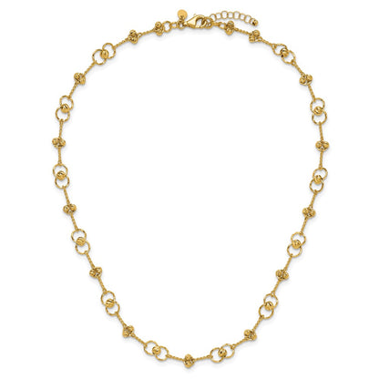 Polished/Dia-cut Twisted Circles w/ 1in Ext. Necklace