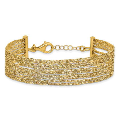 Textured Fancy Mesh Multi-strand w/.75in Ext. Bracelet