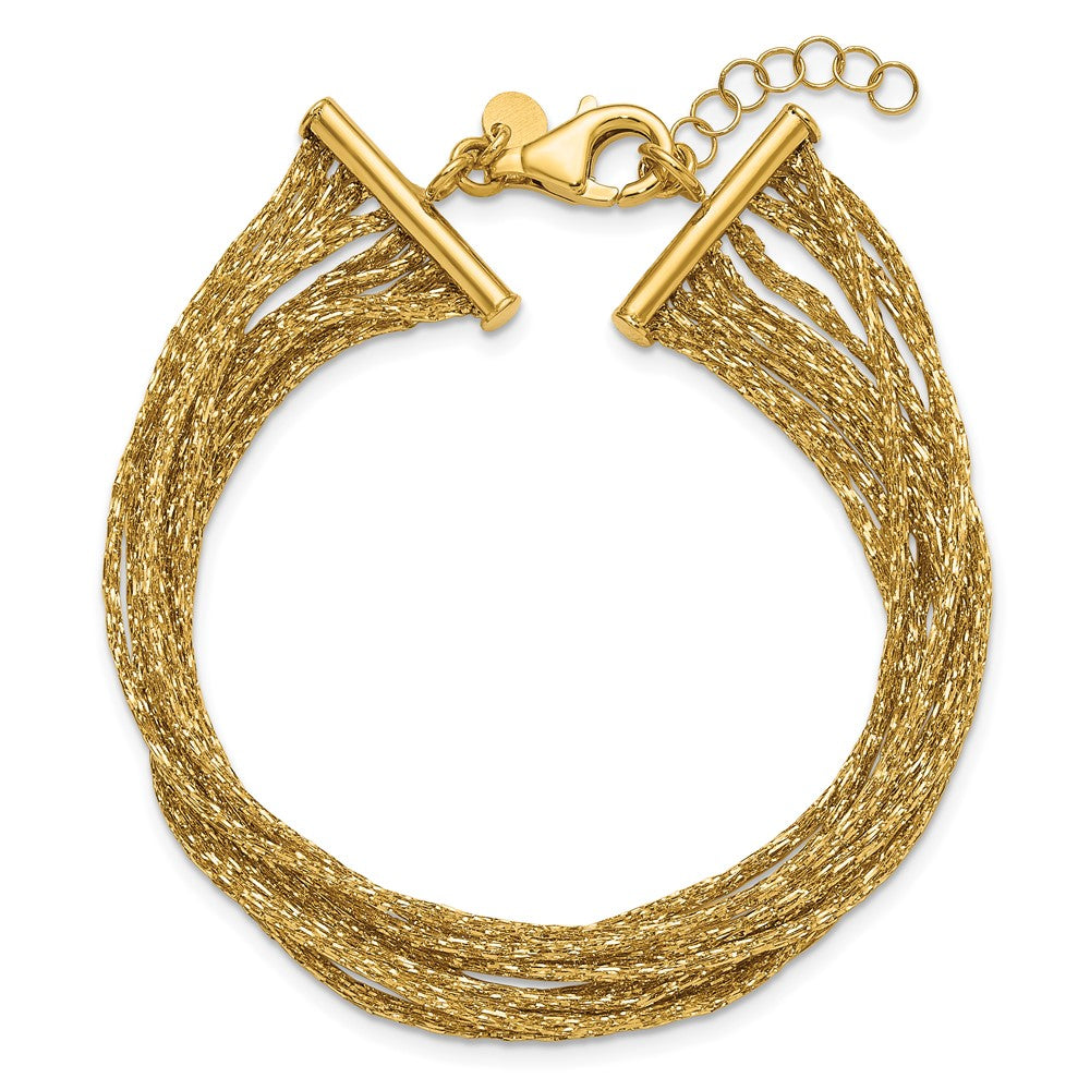 Textured Fancy Mesh Multi-strand w/.75in Ext. Bracelet