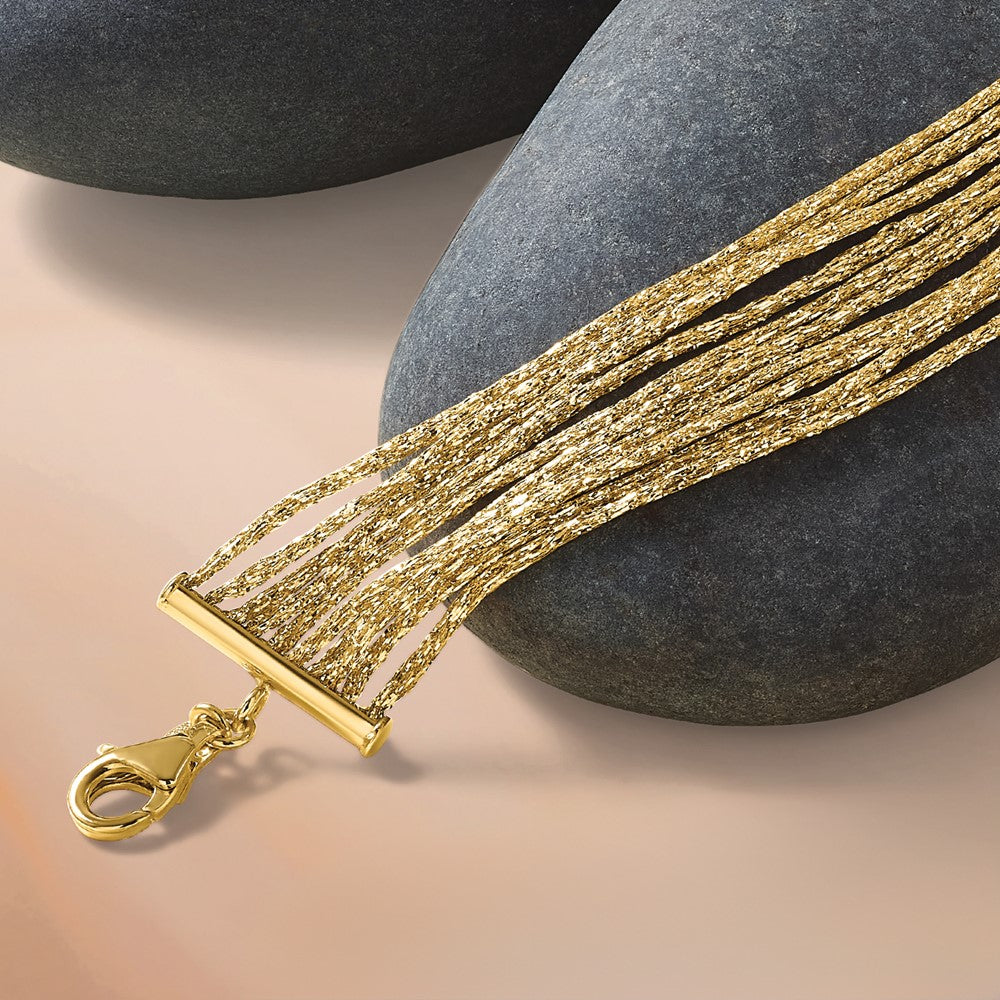 Textured Fancy Mesh Multi-strand w/.75in Ext. Bracelet