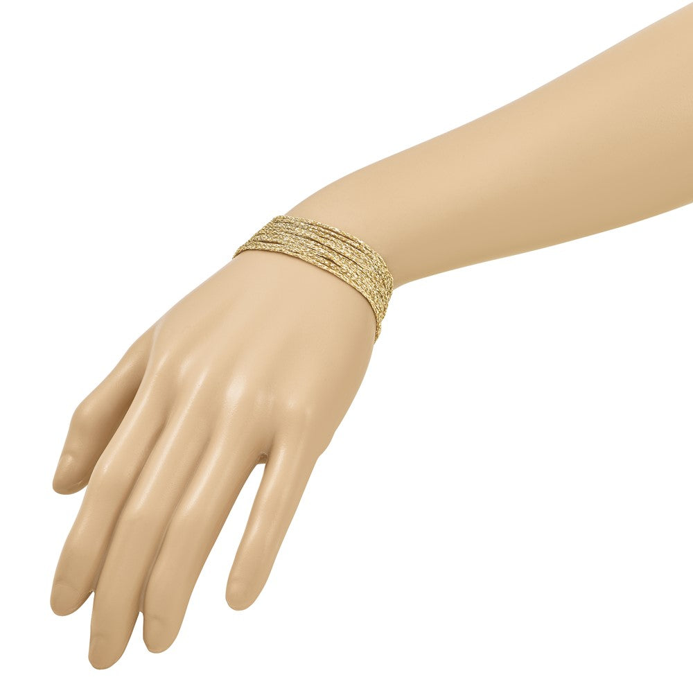 Textured Fancy Mesh Multi-strand w/.75in Ext. Bracelet
