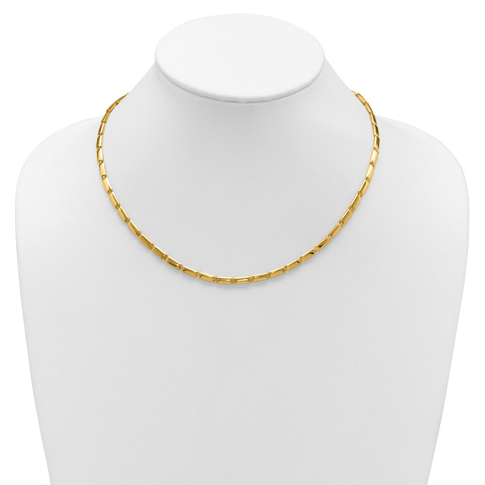 Polished 3.6mm Bar Link Necklace 18.25"