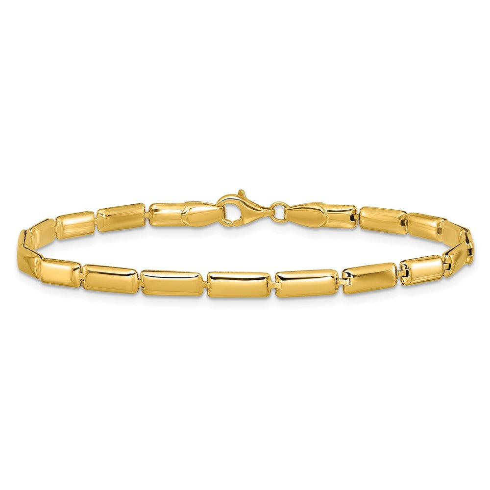 Polished 3.6mm Bar Link Bracelet 7.5"