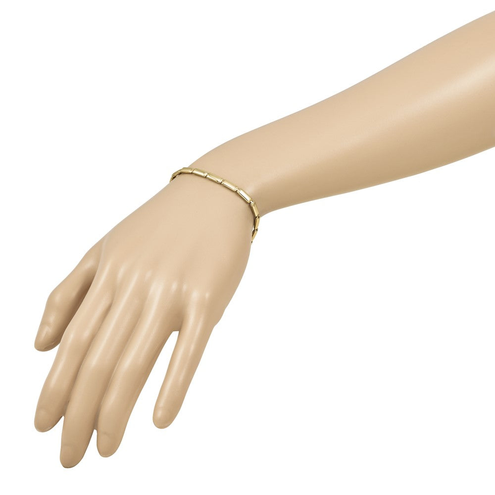 Polished 3.6mm Bar Link Bracelet 7.5"