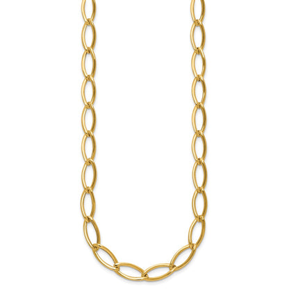 Polished Fancy Oval Link Necklace 18.25" - 6.55g