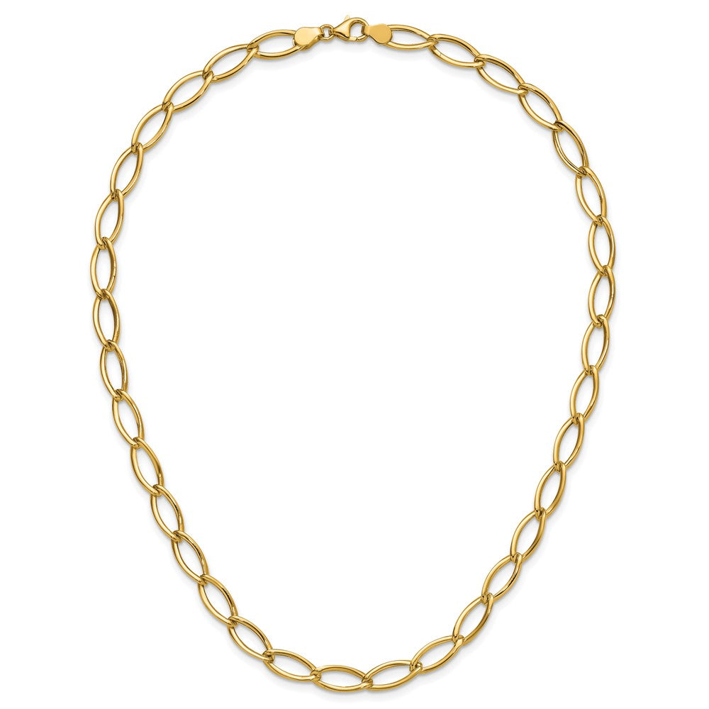 Polished Fancy Oval Link Necklace 18.25" - 6.55g