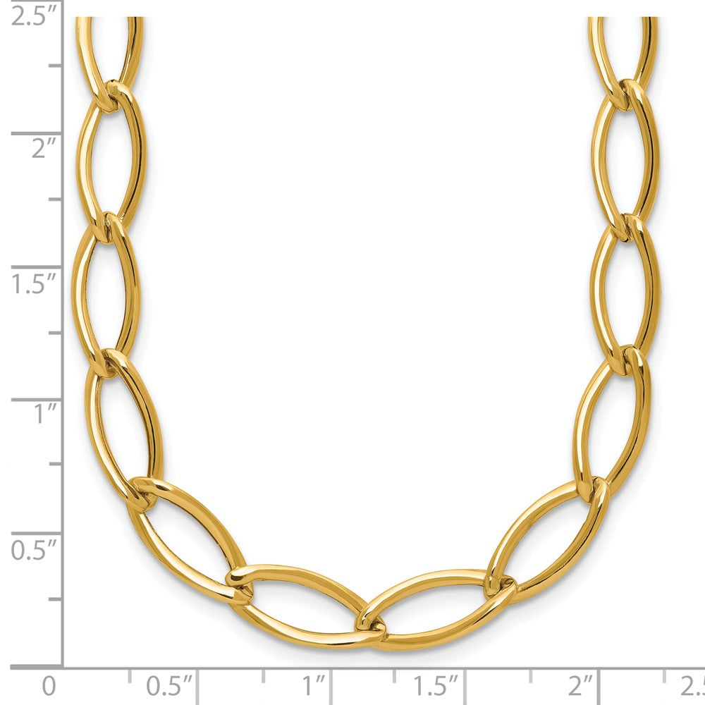 Polished Fancy Oval Link Necklace 18.25" - 6.55g