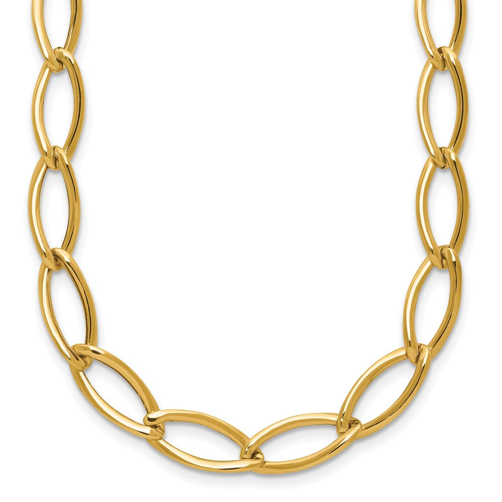 Polished Fancy Oval Link Necklace 18.25" - 6.55g