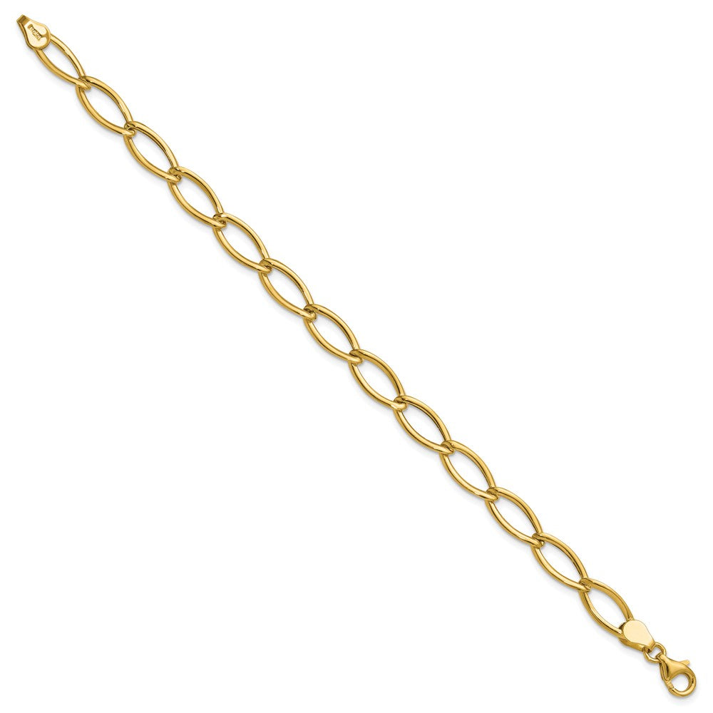 Polished Fancy Oval Link Bracelet 7.5" - 6.8mm