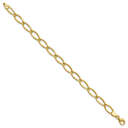 Polished Fancy Oval Link Bracelet 7.5" - 6.8mm