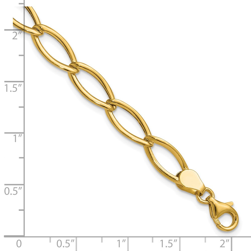 Polished Fancy Oval Link Bracelet 7.5" - 6.8mm