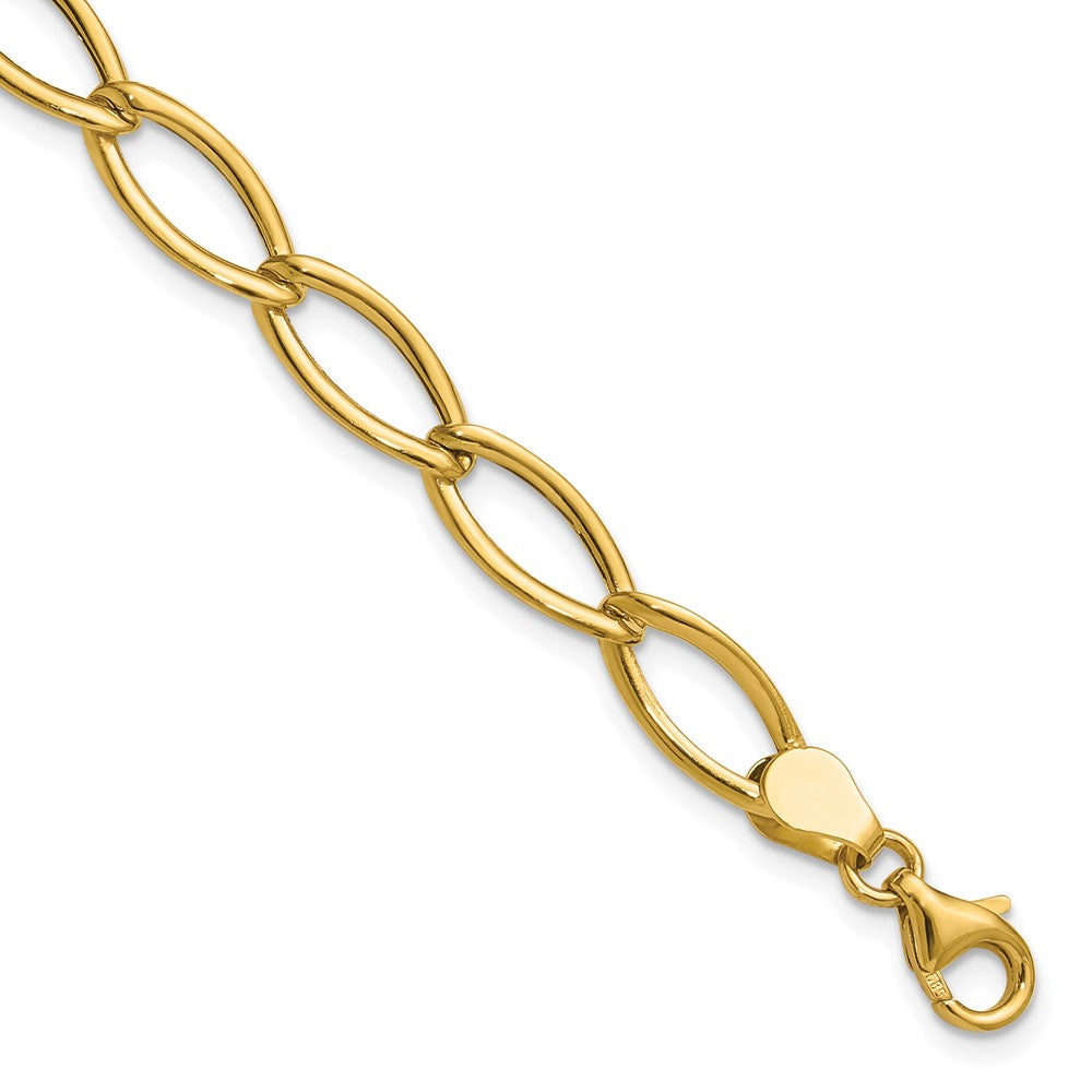 Polished Fancy Oval Link Bracelet 7.5" - 6.8mm