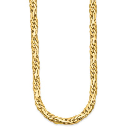 Polished 7.5mm Fancy Link Necklace 18"