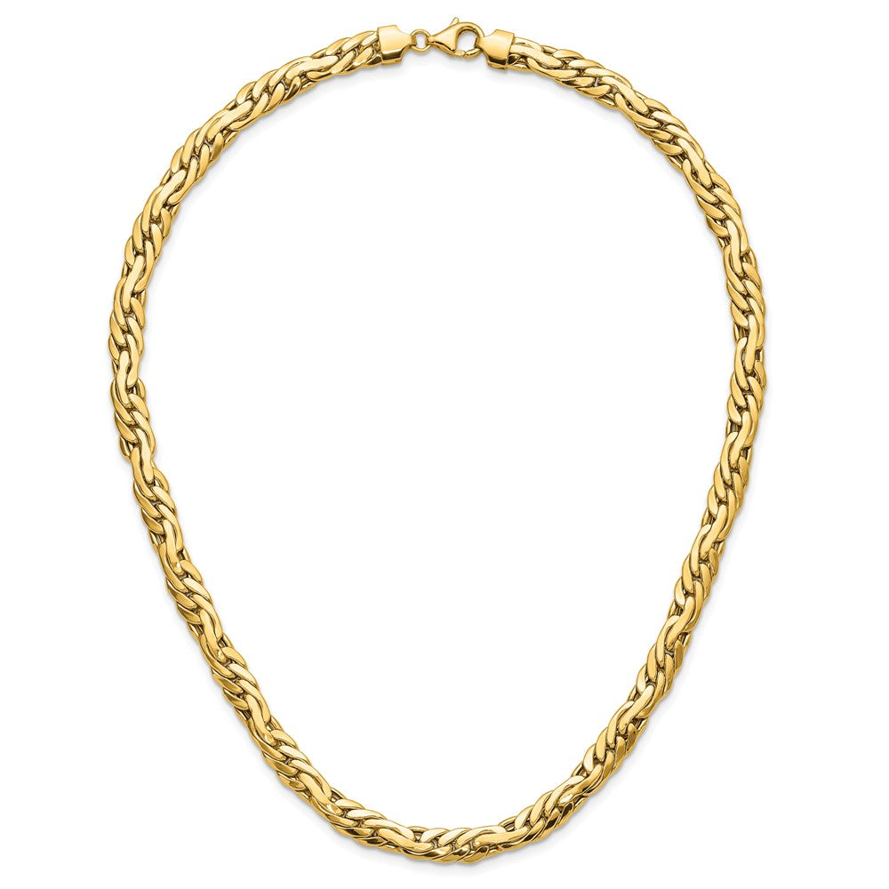 Polished 7.5mm Fancy Link Necklace 18"