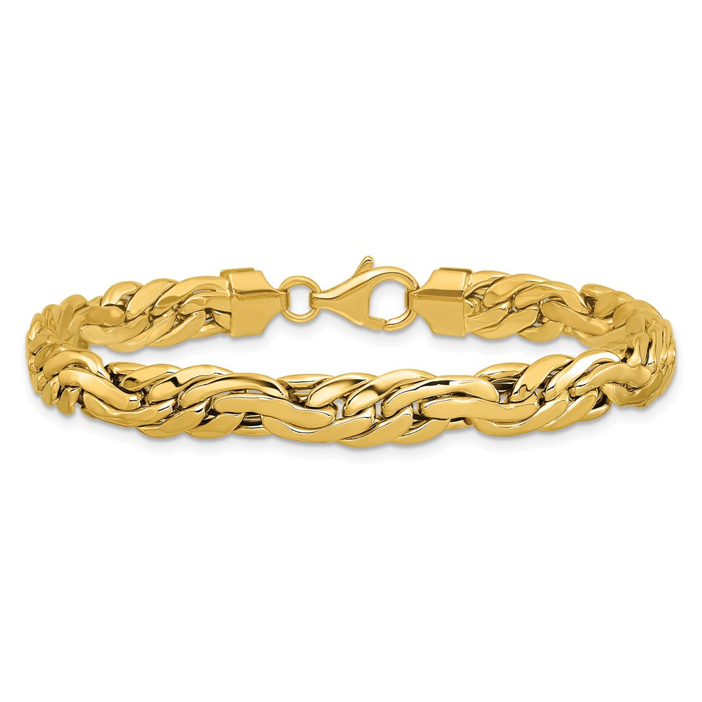 Polished 7.5mm Fancy Link Bracelet 7.5"