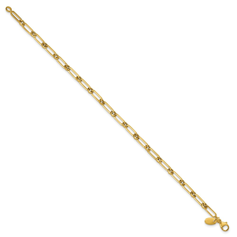 Polished Fancy Paperclip Link Bracelet 7.5" - 3.65mm