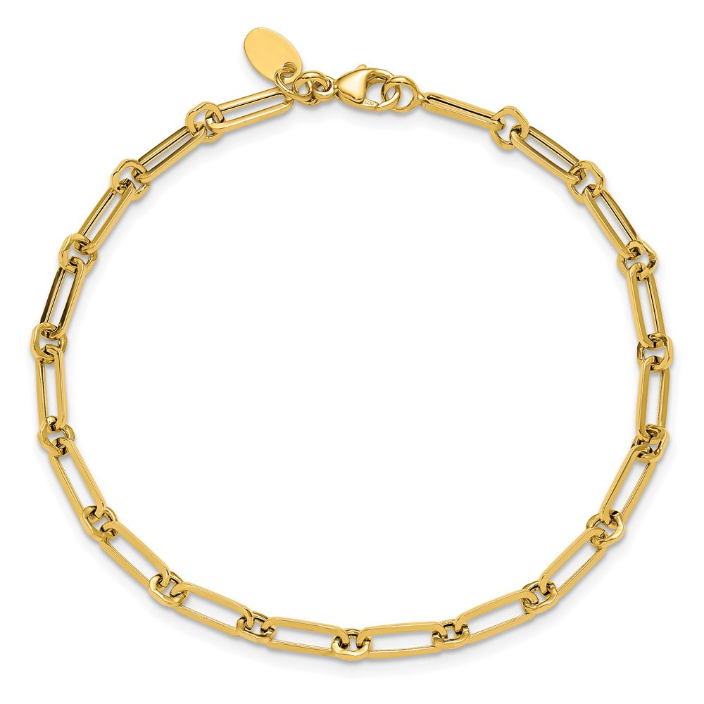 Polished Fancy Paperclip Link Bracelet 7.5" - 3.65mm