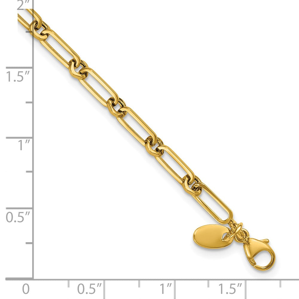 Polished Fancy Paperclip Link Bracelet 7.5" - 3.65mm
