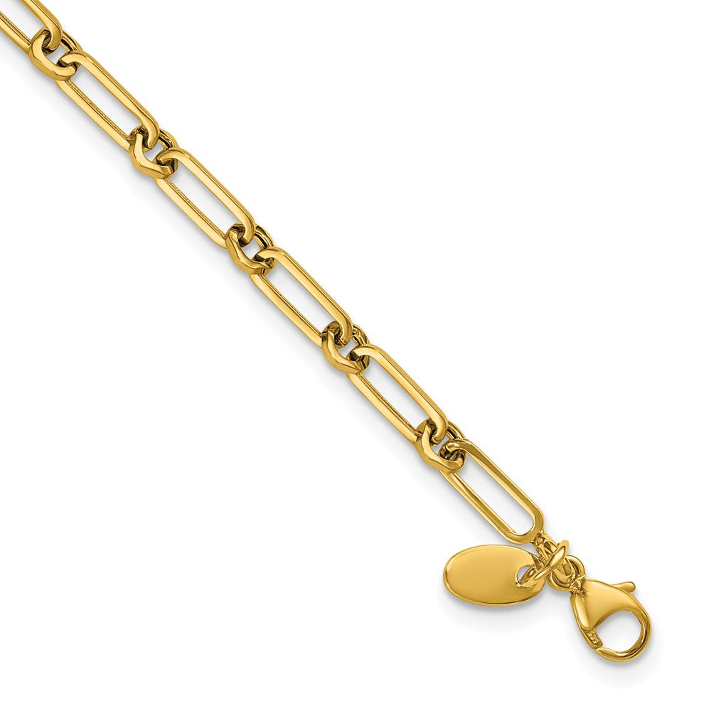 Polished Fancy Paperclip Link Bracelet 7.5" - 3.65mm