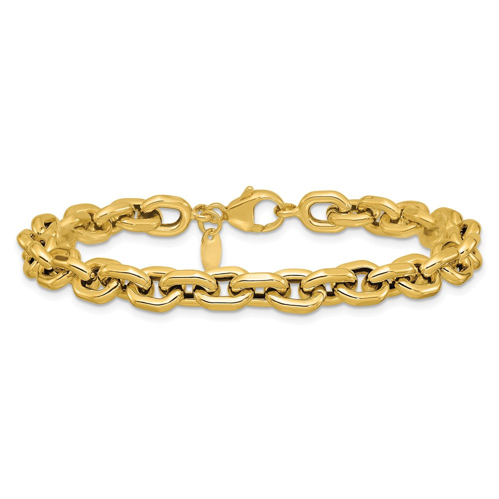 Polished 7.0mm Flat Edge Cable Link Bracelet 7.5"