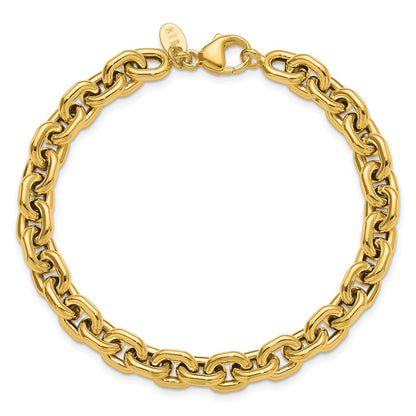 Polished 7.0mm Flat Edge Cable Link Bracelet 7.5"