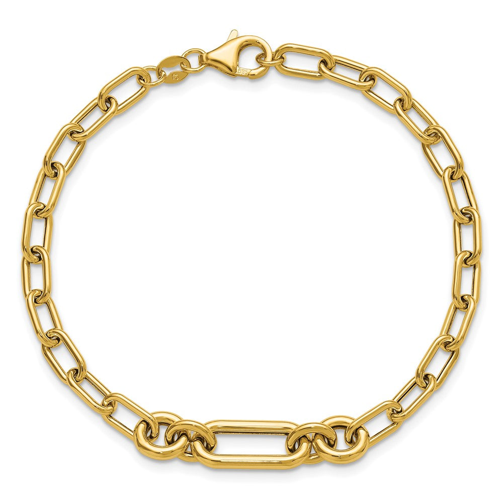 Polished Fancy Mixed Link Bracelet 7.5"