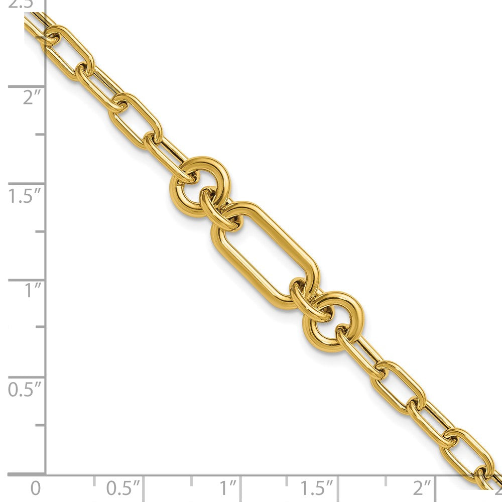 Polished Fancy Mixed Link Bracelet 7.5"