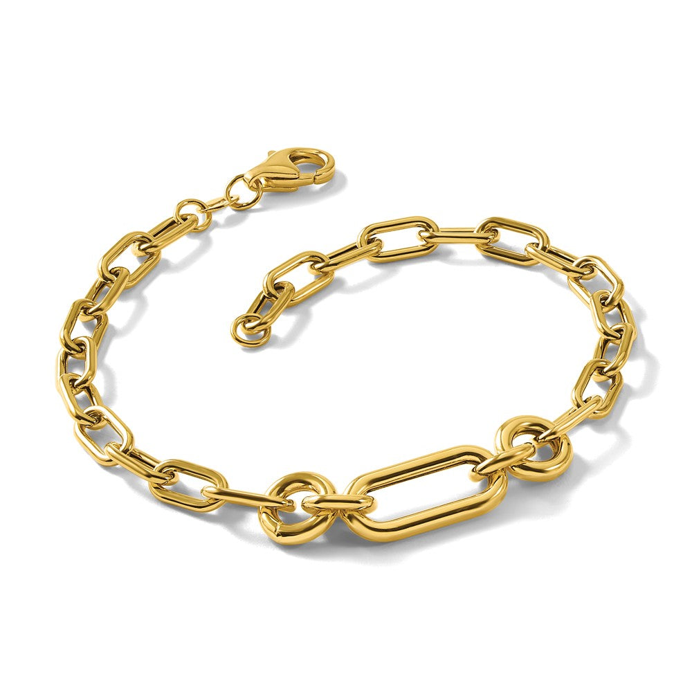 Polished Fancy Mixed Link Bracelet 7.5"
