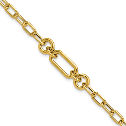 Polished Fancy Mixed Link Bracelet 7.5"