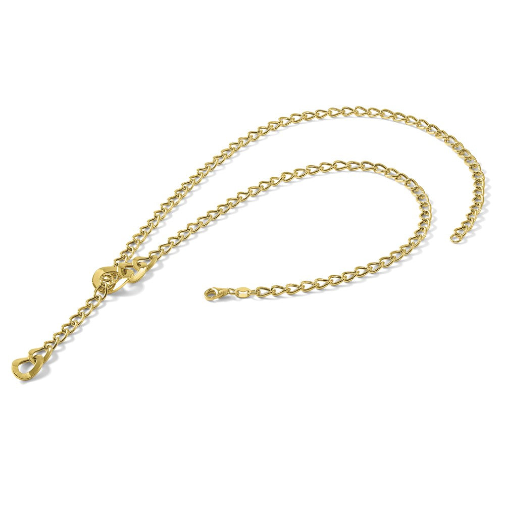 Polished Fancy Curb Link Lariat Necklace 18"