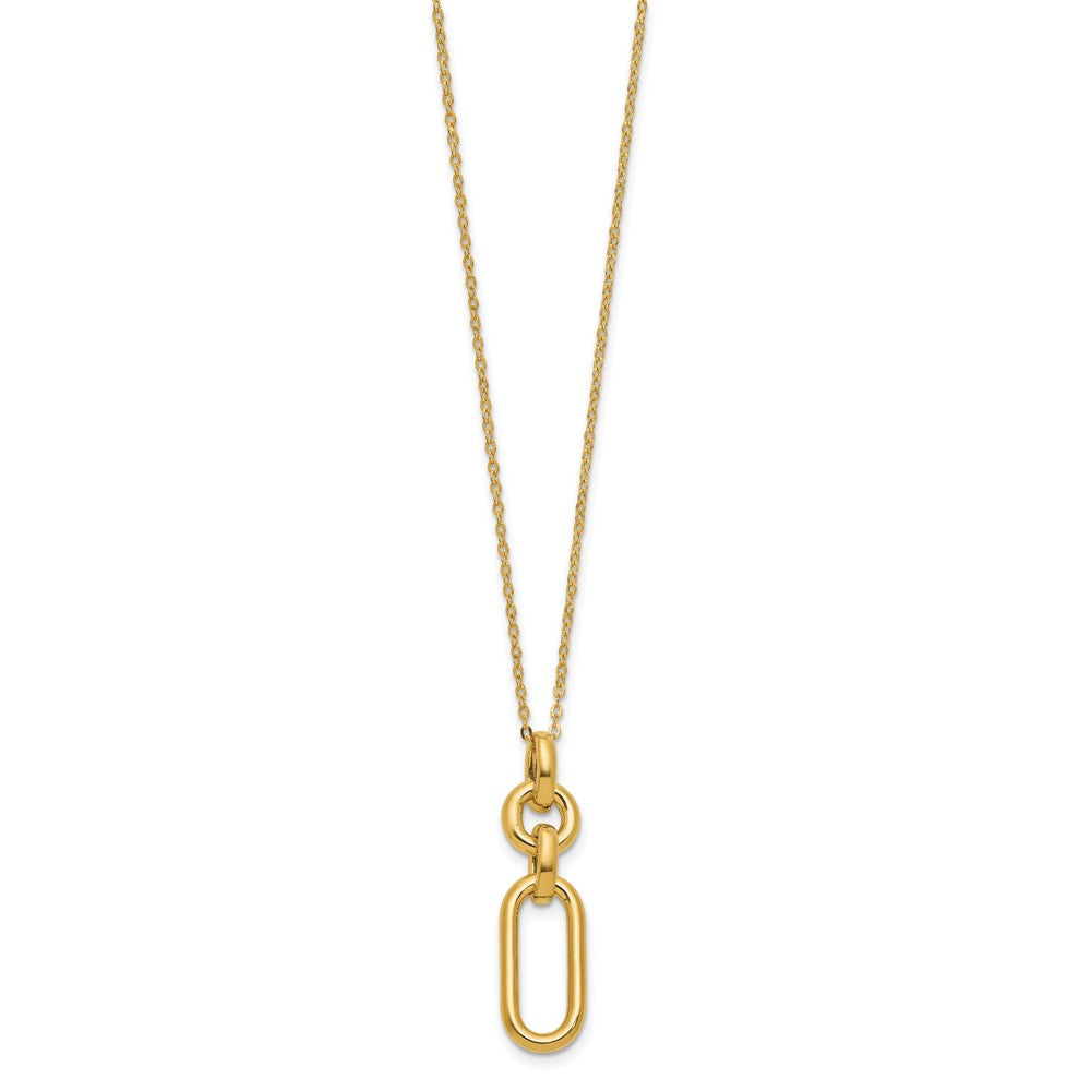 Polished Fancy Dangling Mixed Links Necklace 18"