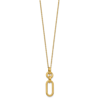 Polished Fancy Dangling Mixed Links Necklace 18"