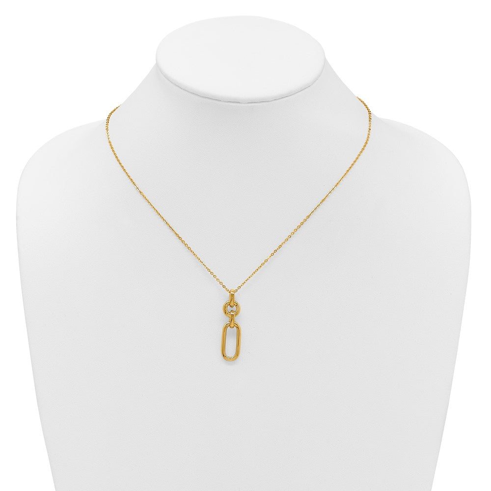 Polished Fancy Dangling Mixed Links Necklace 18"