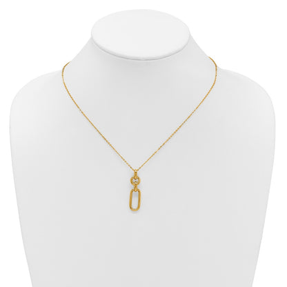 Polished Fancy Dangling Mixed Links Necklace 18"