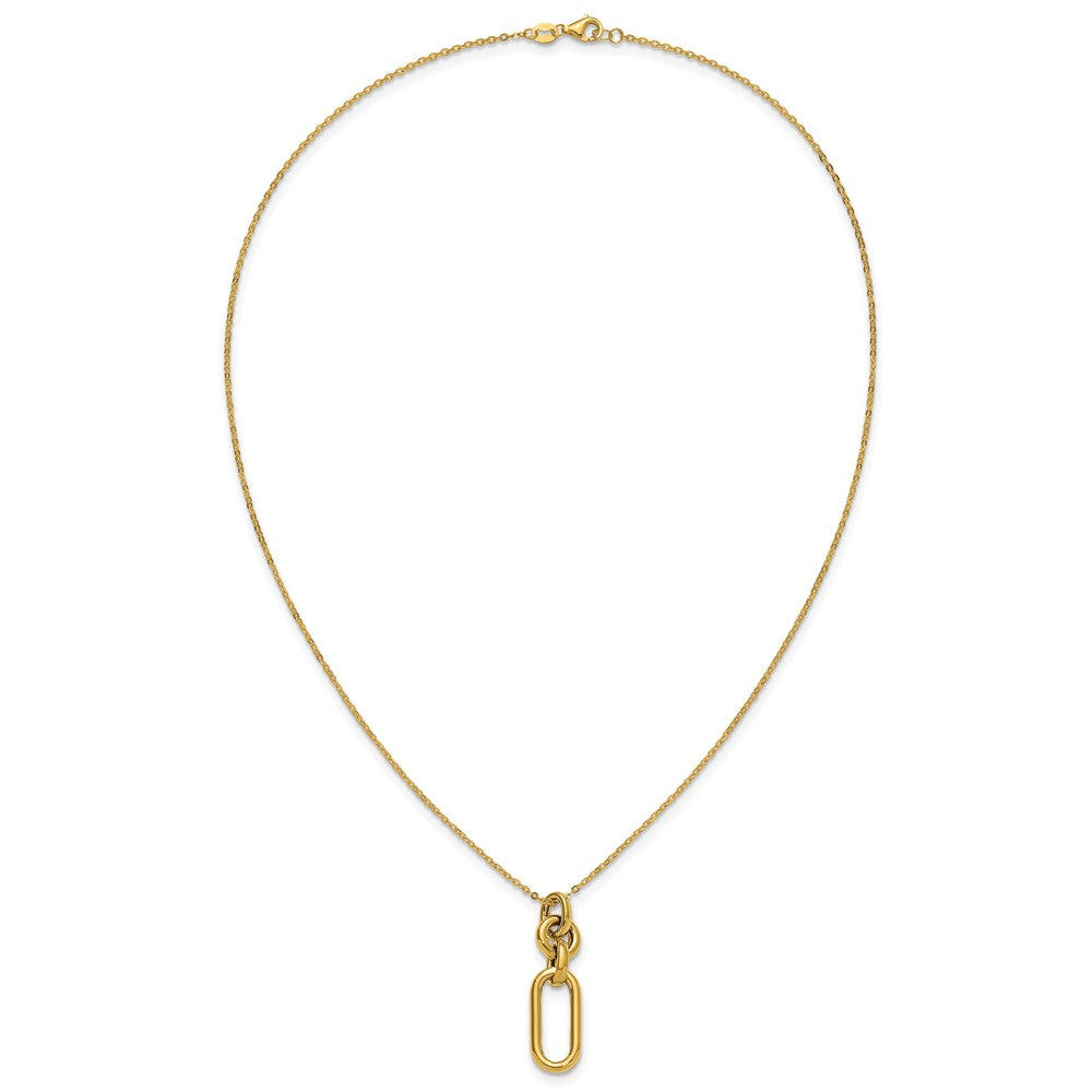 Polished Fancy Dangling Mixed Links Necklace 18"