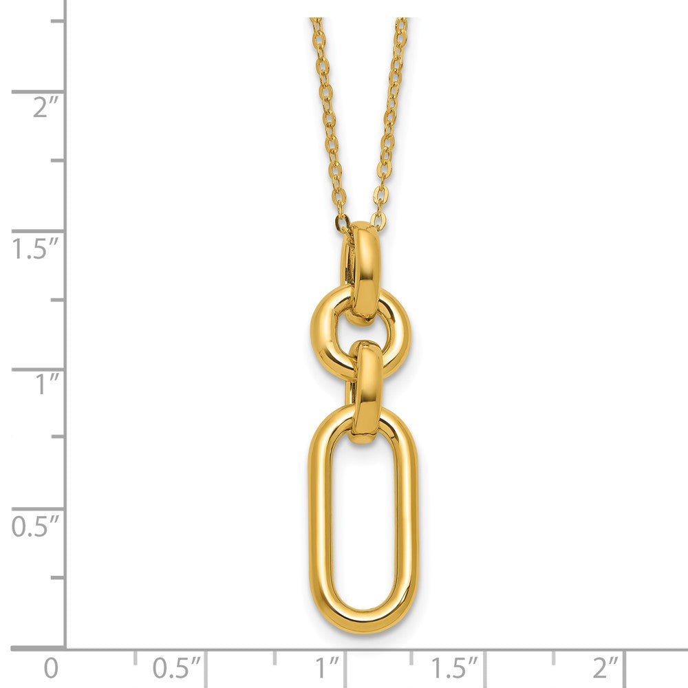 Polished Fancy Dangling Mixed Links Necklace 18"