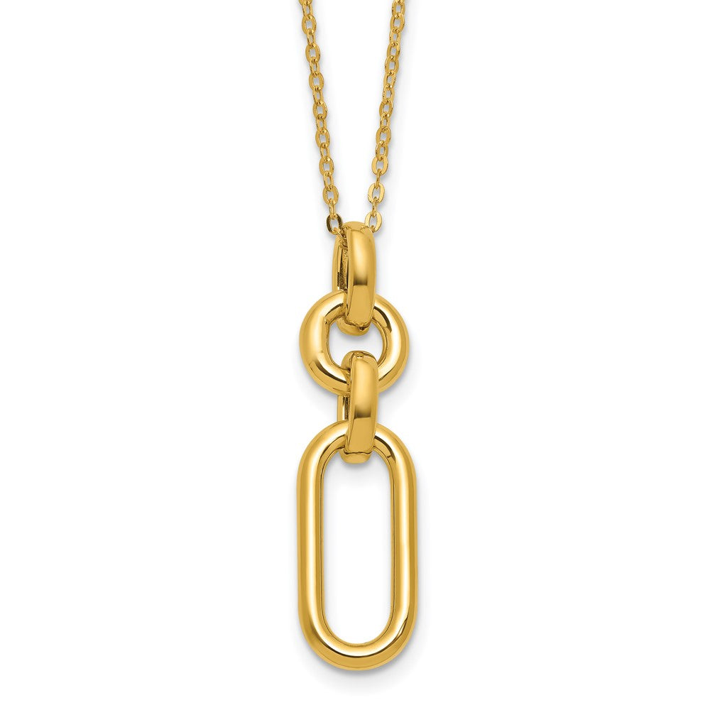 Polished Fancy Dangling Mixed Links Necklace 18"