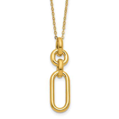 Polished Fancy Dangling Mixed Links Necklace 18"