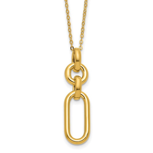 Polished Fancy Dangling Mixed Links Necklace 18"