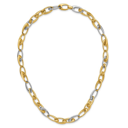 Polished Tapered Oval Link Necklace 18"