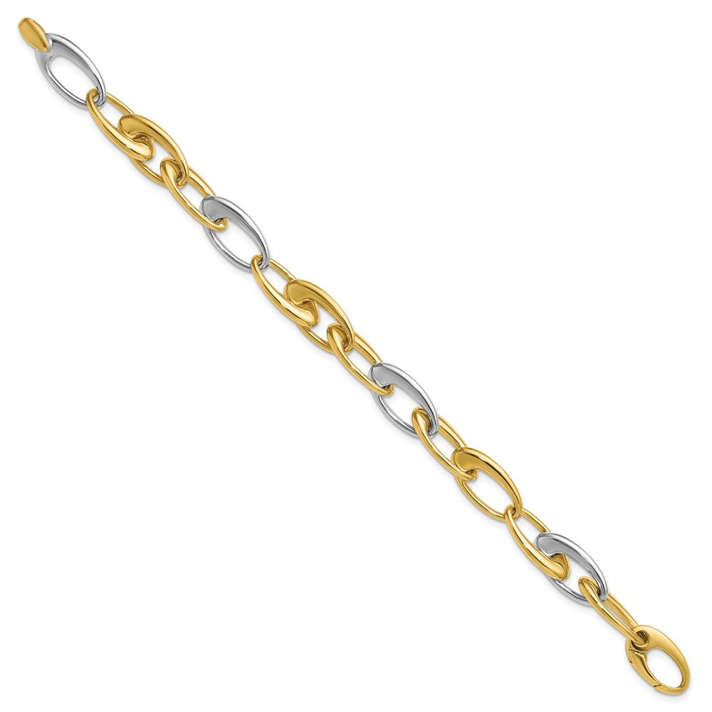 Polished Tapered Oval Link Bracelet 7.5"