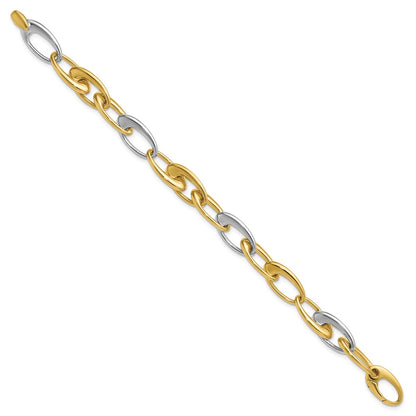 Polished Tapered Oval Link Bracelet 7.5"