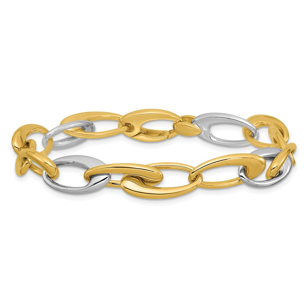 Polished Tapered Oval Link Bracelet 7.5"