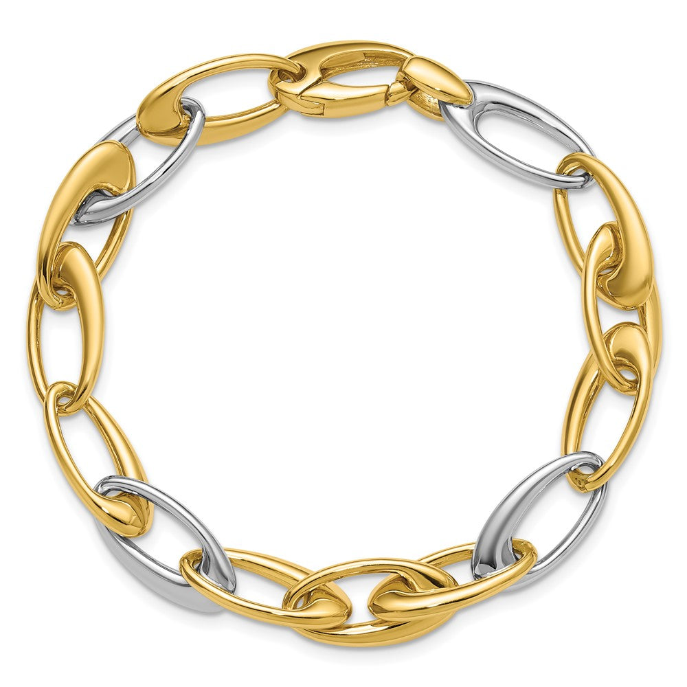 Polished Tapered Oval Link Bracelet 7.5"